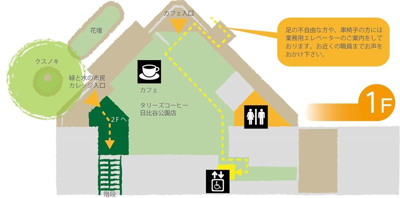 カレッジのフロアマップ1階