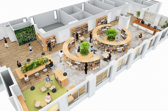 図書館　俯瞰