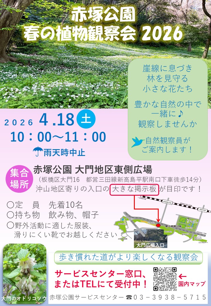 赤塚公園イベント春の観察会2026
