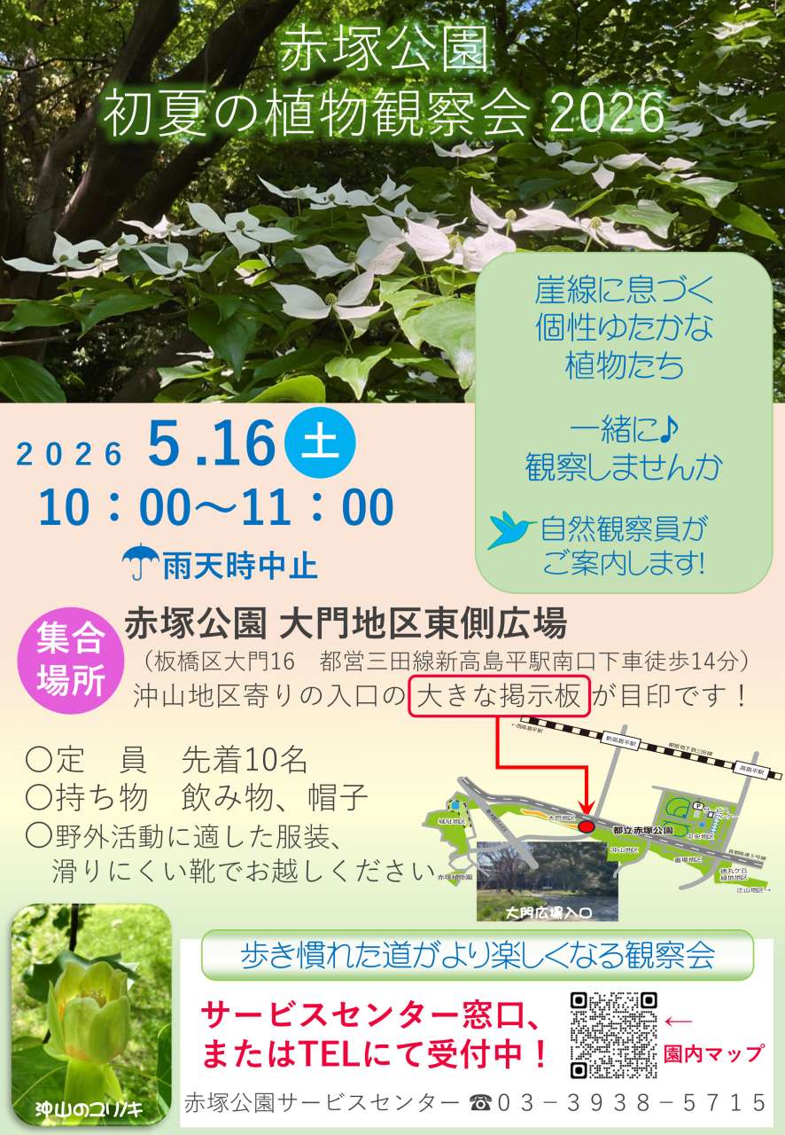 赤塚公園　初夏の観察会2026