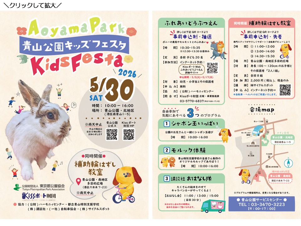青山公園キッズフェスタチラシ