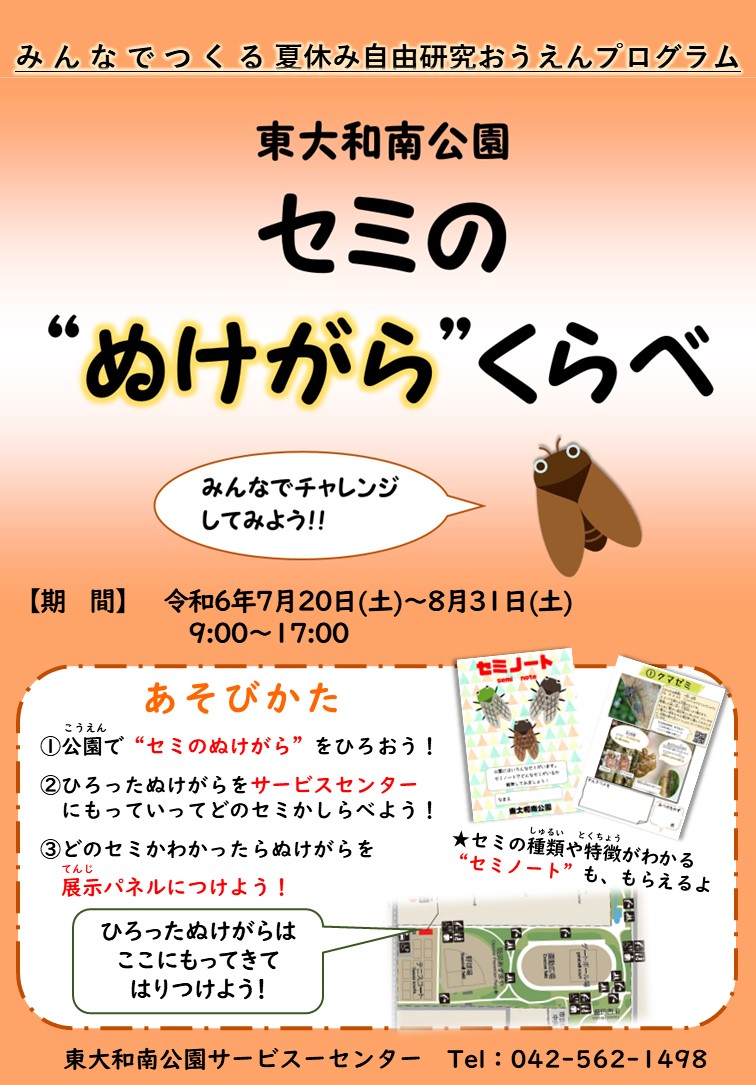 2024セミ抜け殻展‗チラシ（都立12公園合同)
