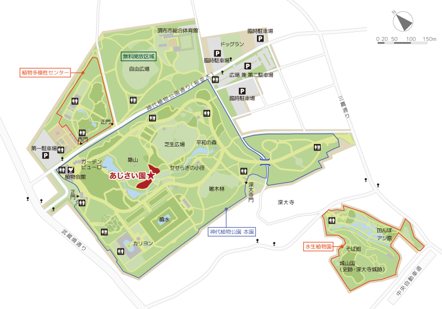 あじさい園の園内地図