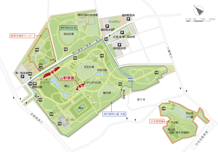 山野草園の園内地図