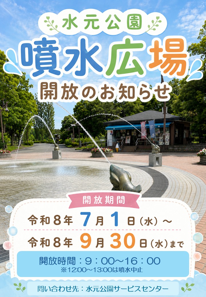 260701噴水広場開放ポスター