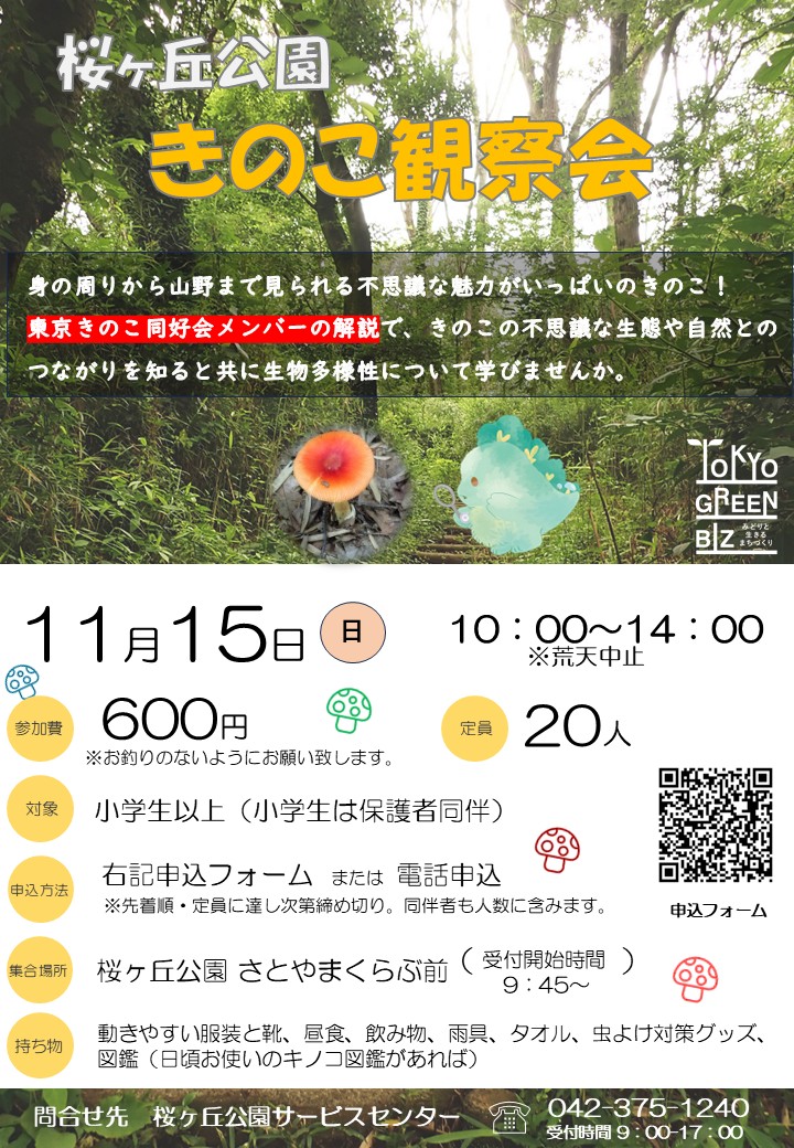 【校了】261115桜ヶ丘公園きのこ観察会チラシ - コピー