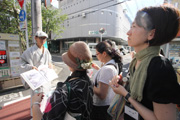 緑化工事箇所の見学ツアー写真