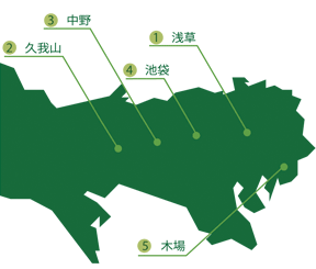 モデル事業紹介東京マップ図