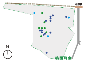 桃園町会緑化マップ図