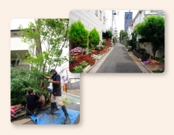 実際に施工している様子と完成した写真
