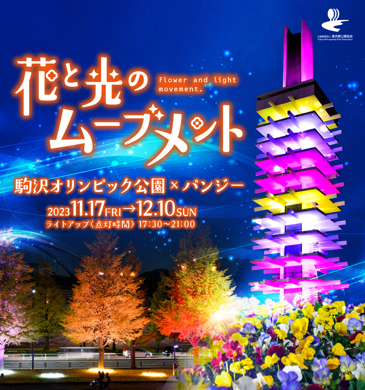 花と光のムーブメント|駒沢オリンピック公園 ×パンジー